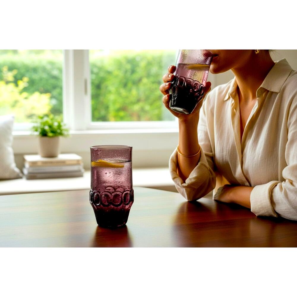 Tiffin Franciscan Madeira Plum  Tumblers,  amethyst purple  16 oz. Lot of 2